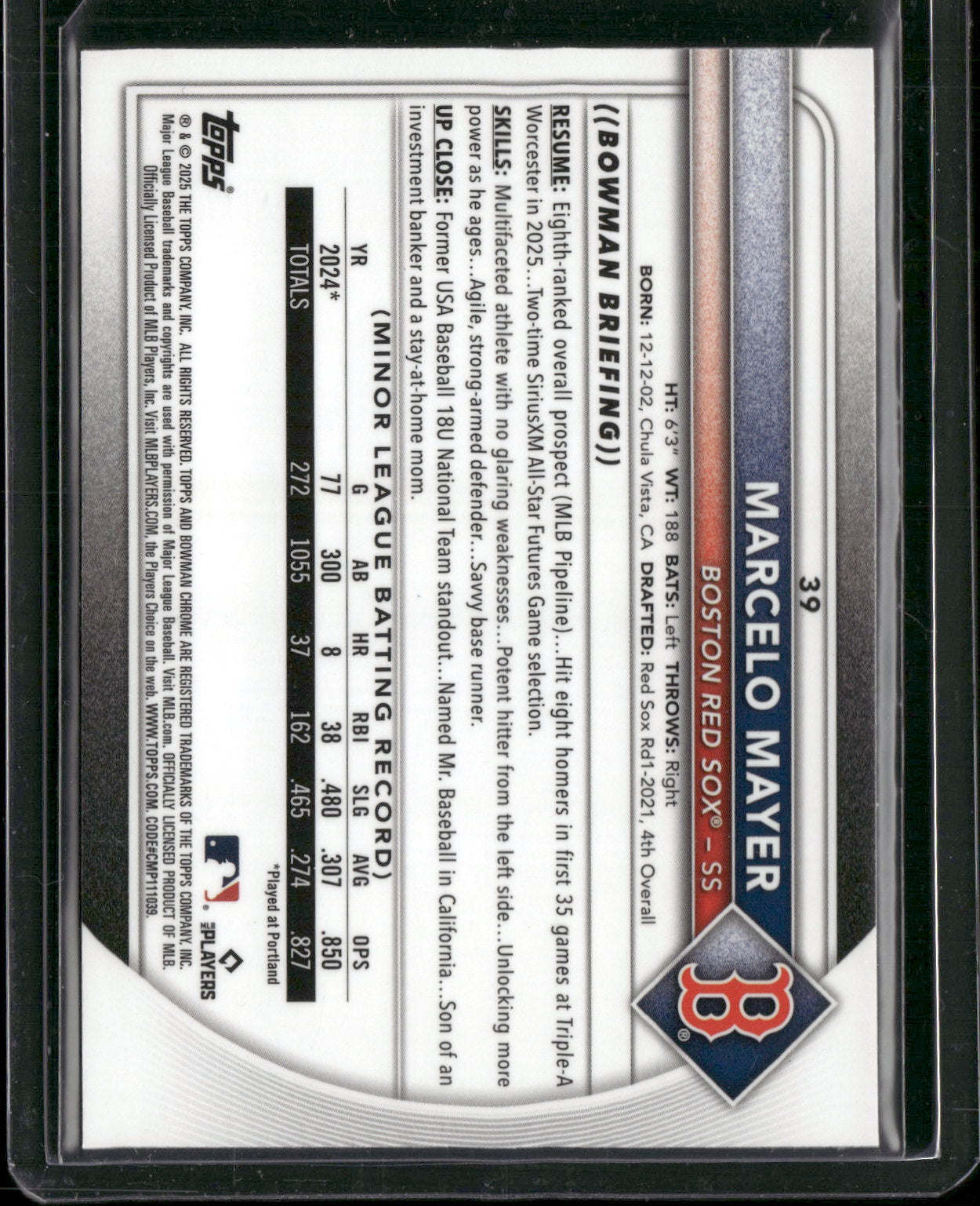 2025 Bowman Chrome Marcelo Mayer #39 Mega Box Mojo Refractor RC