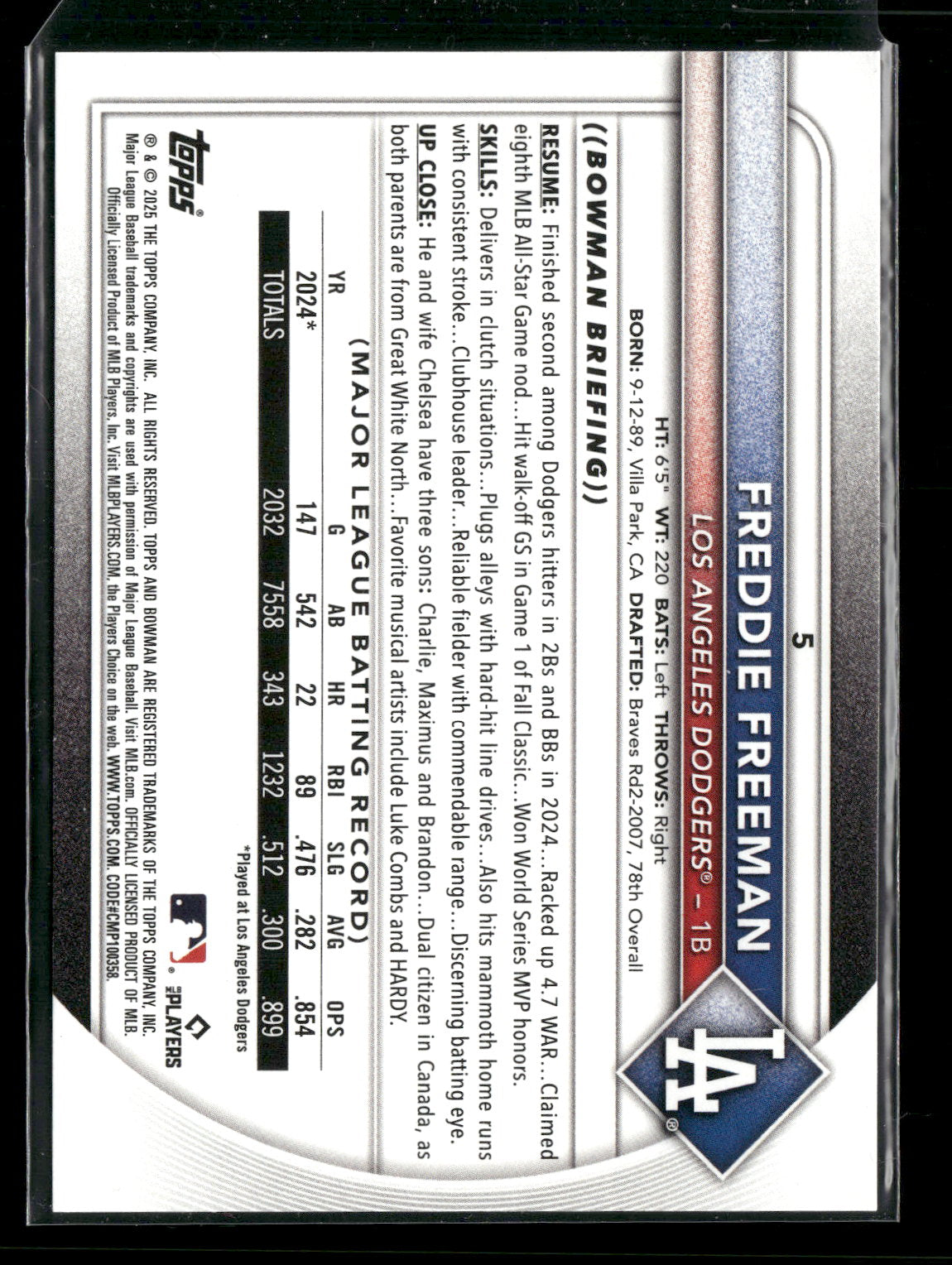 2025 Bowman Freddie Freeman #5