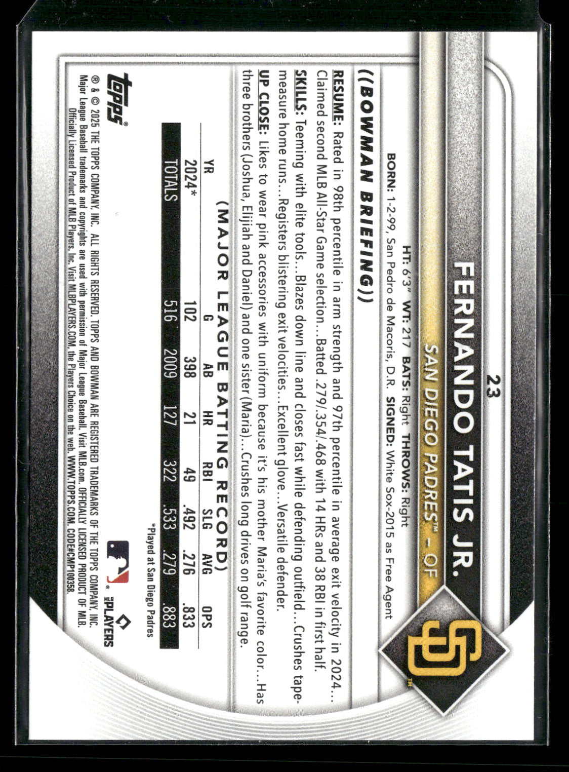 2025 Bowman Fernando Tatis Jr. #23