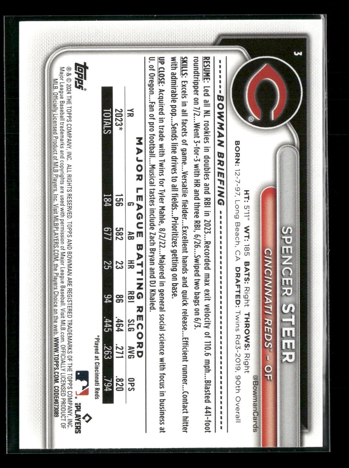 2024 Bowman Spencer Steer #3