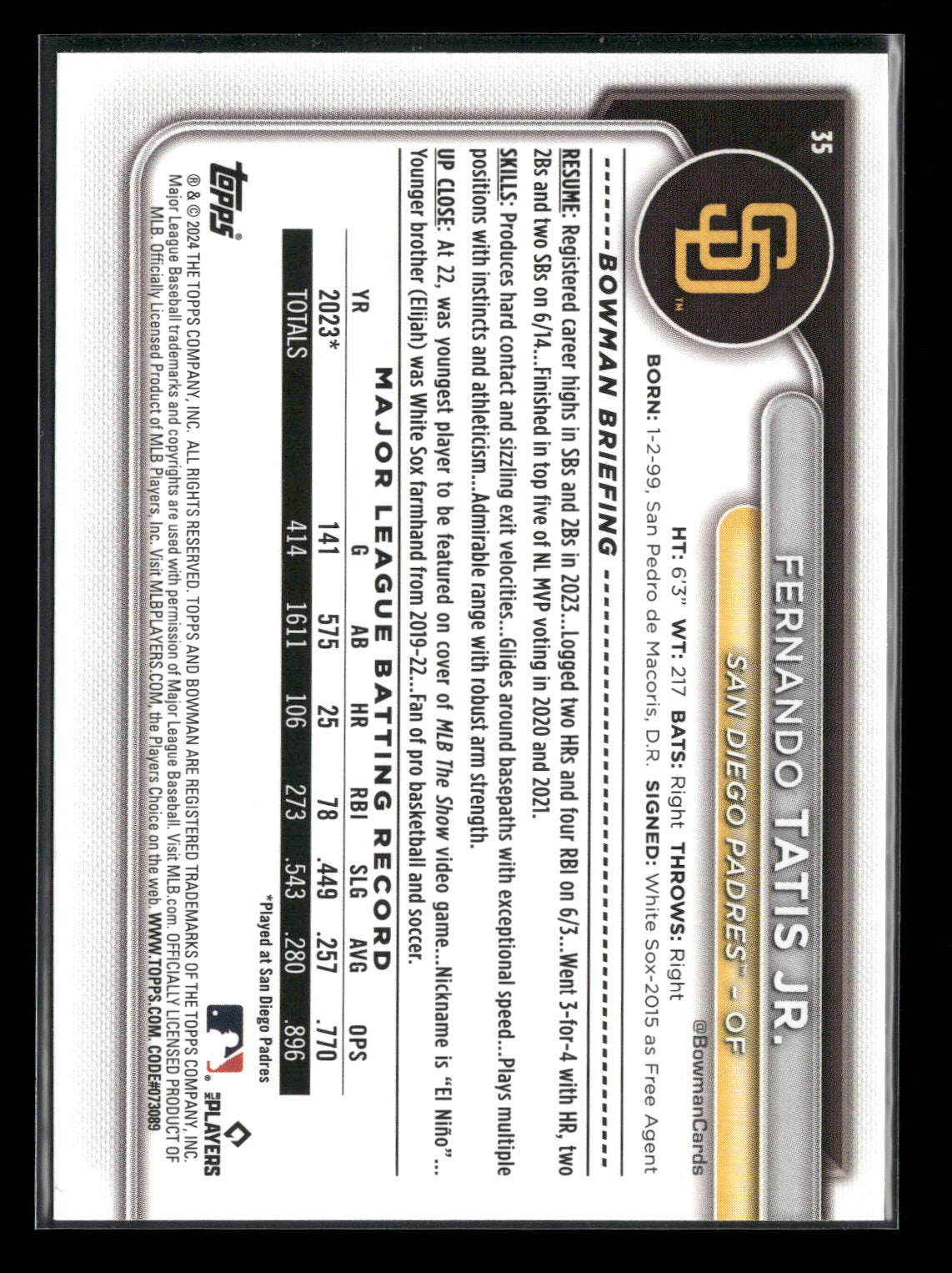 2024 Bowman Fernando Tatis Jr. #35