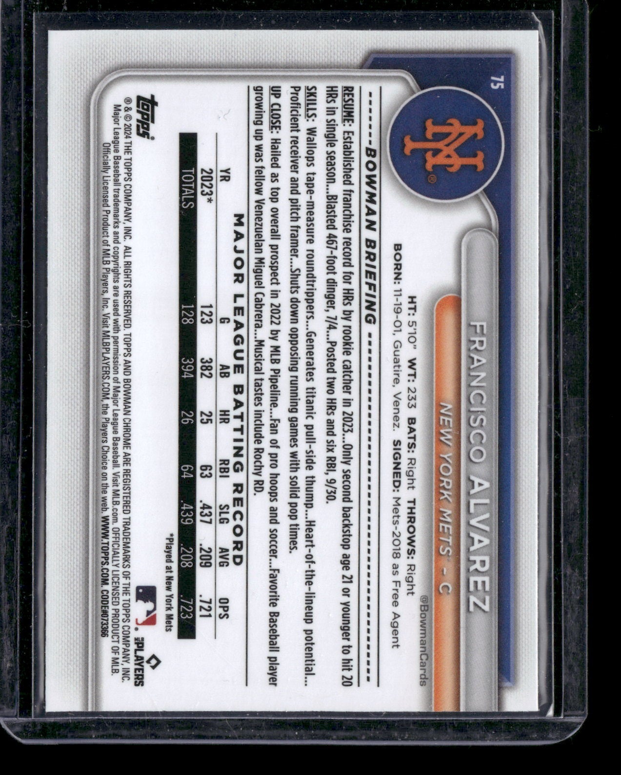 2024 Bowman Chrome Francisco Alvarez #75 Mega Box Mojo Refractor