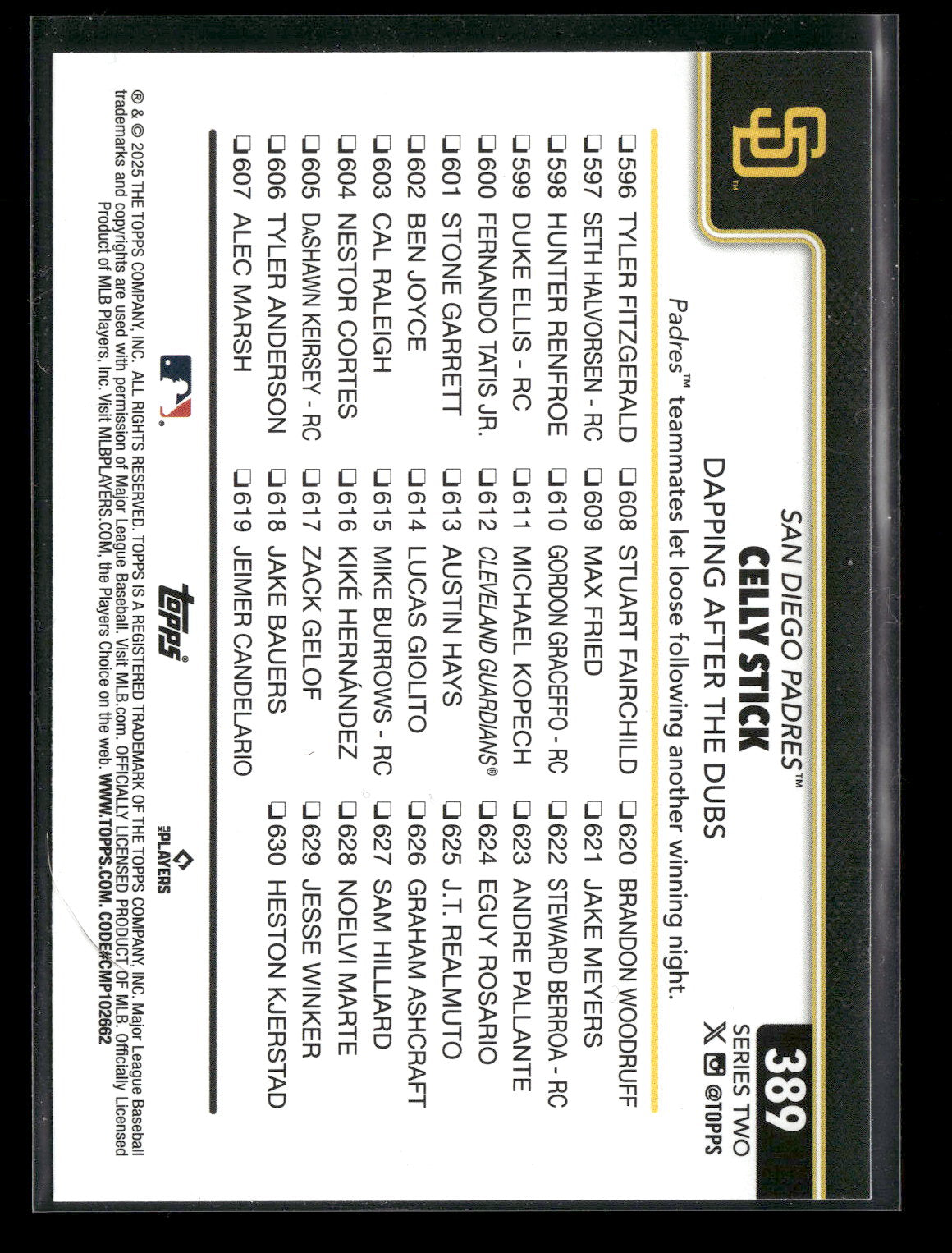 2025 Topps Series 2 Baseball Celly Stick #389