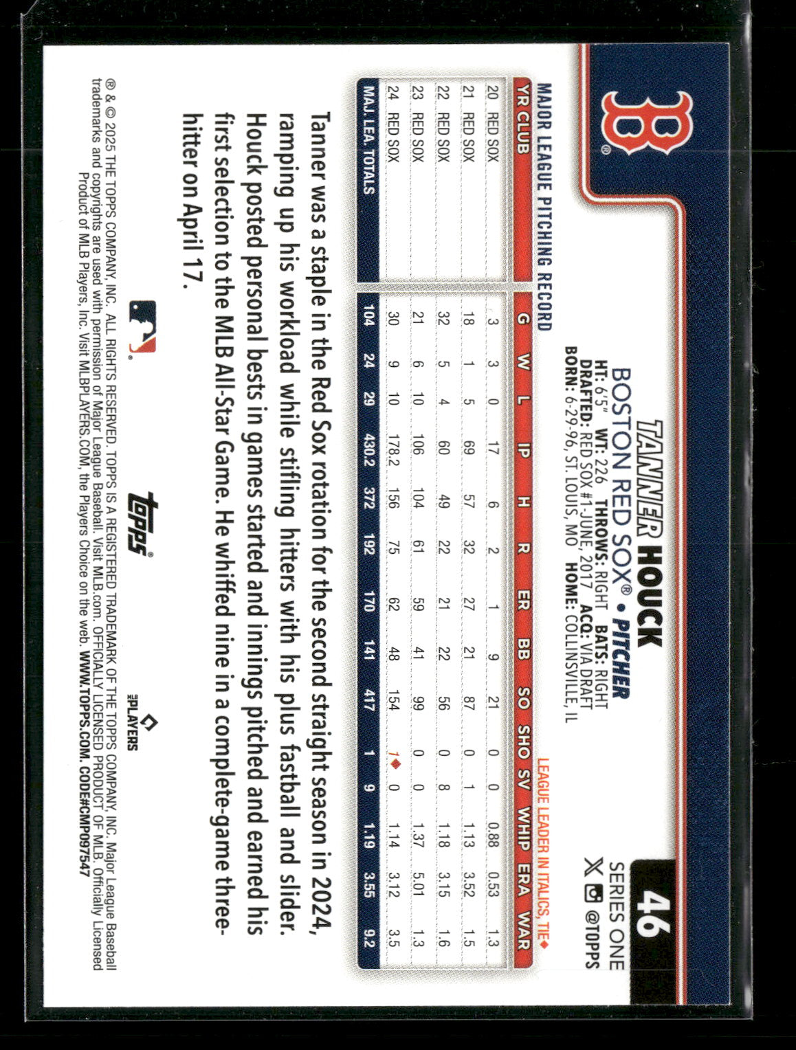 2025 Topps Series 1 Baseball Tanner Houck #46