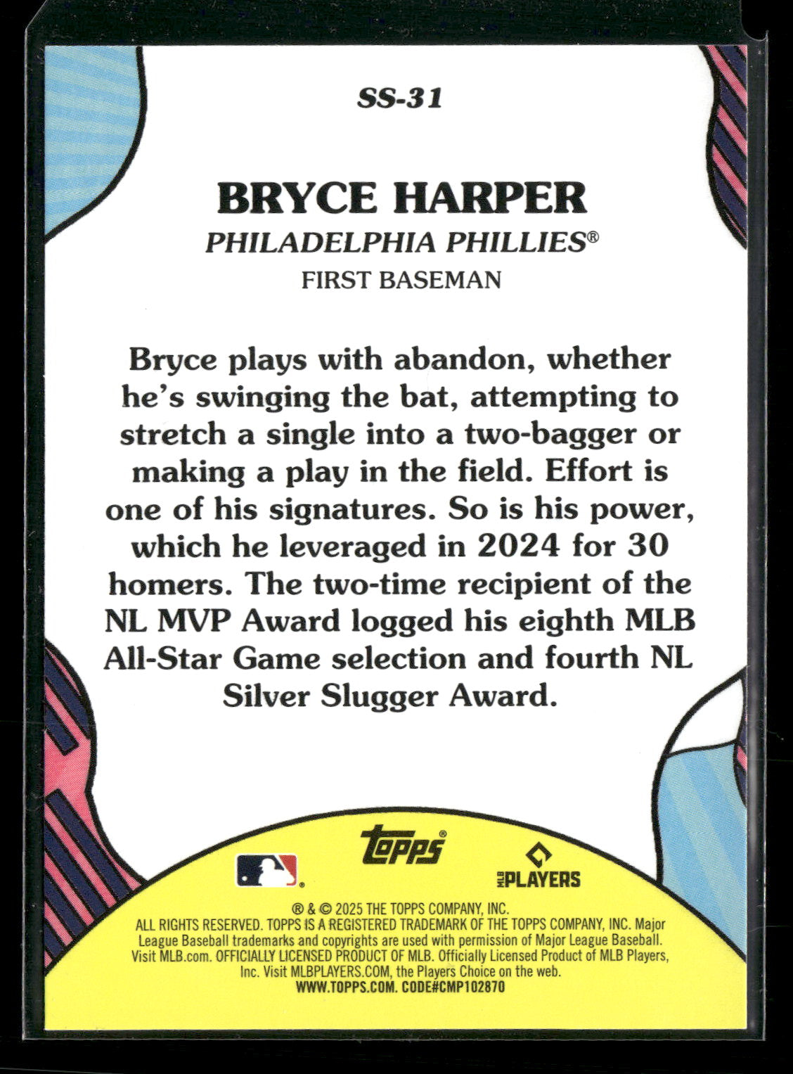 2025 Topps Summer Superstars Bryce Harper #SS-31
