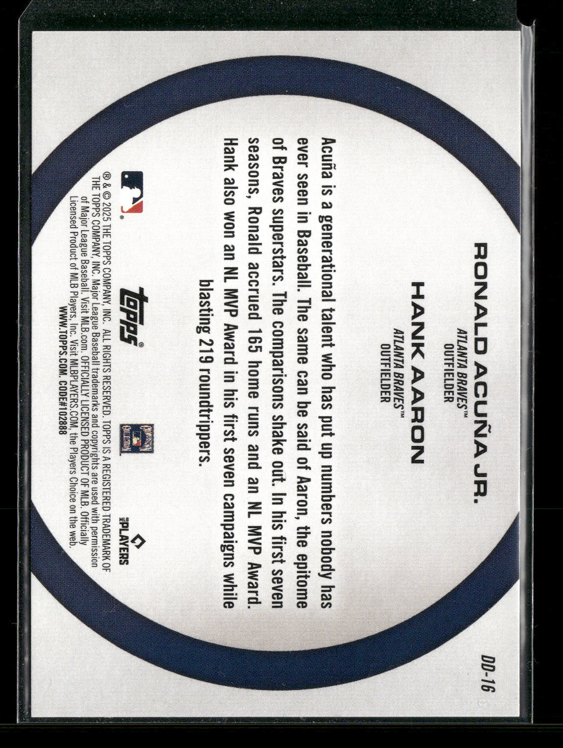 2025 Topps Dynamic Duos Hank Aaron Ronald Acuña Jr. #DD-16