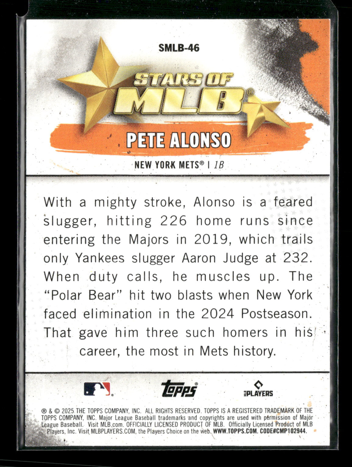 2025 Topps Stars of MLB Pete Alonso #SMLB-46