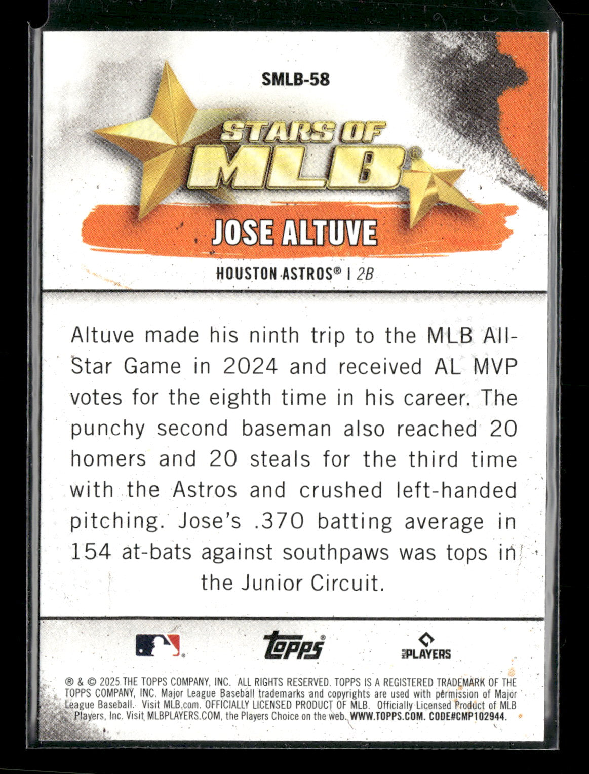 2025 Topps Stars of MLB Jose Altuve #SMLB-58