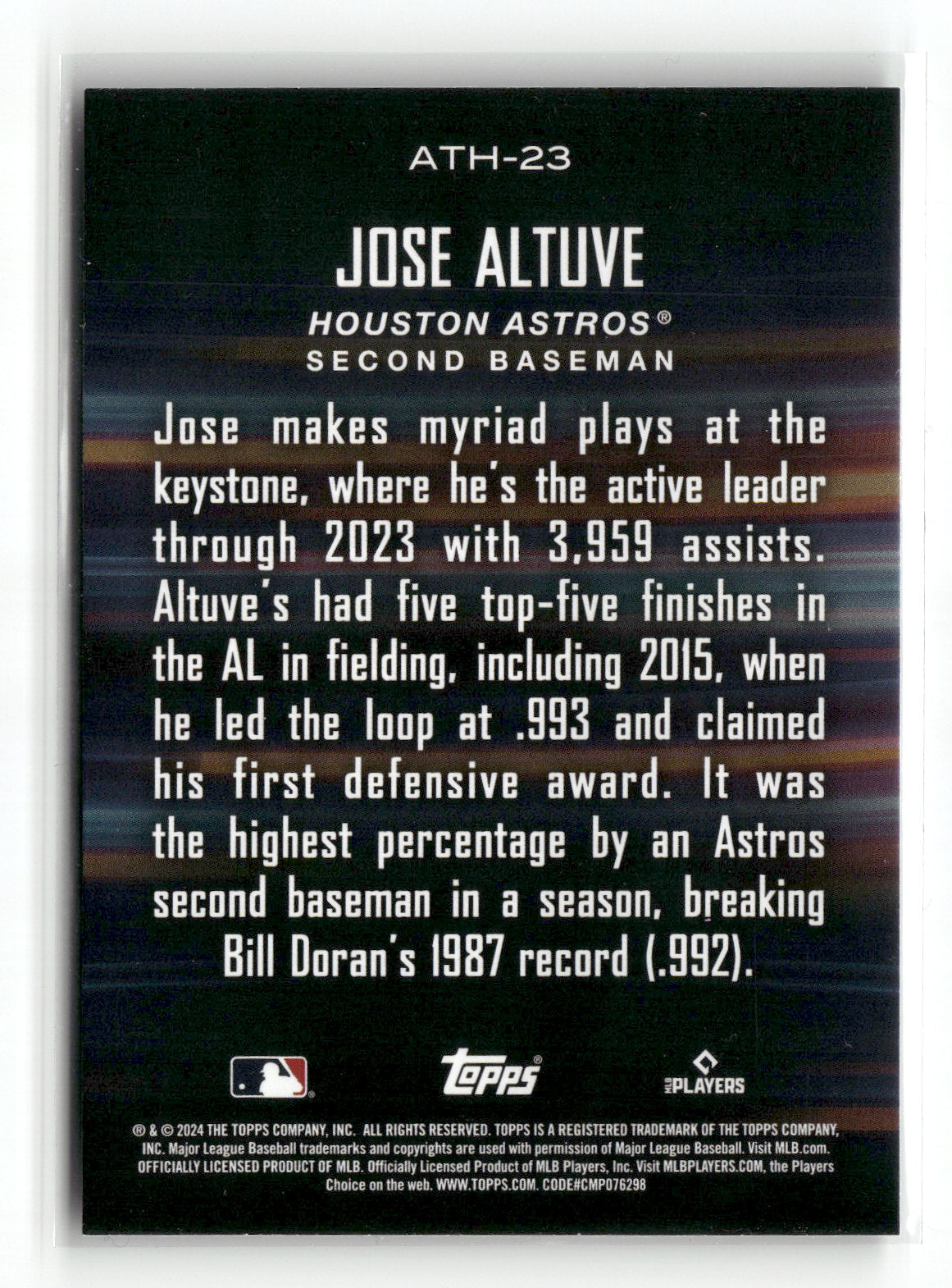 2024 Topps Series One Jose Altuve #ATH-23 Around the Horn