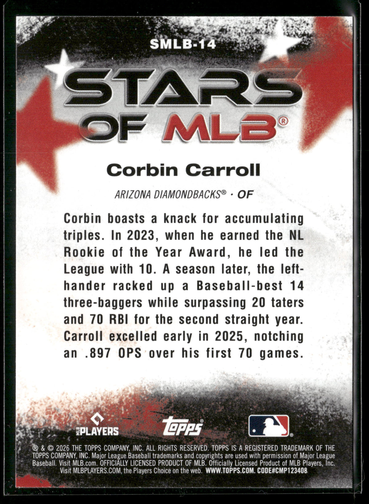 2026 Topps Series 1 Corbin Carroll #SMLB-14 Stars of MLB