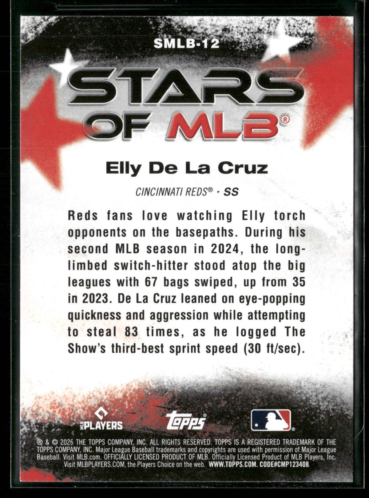 2026 Topps Series 1 Elly De La Cruz #SMLB-12 Stars of MLB