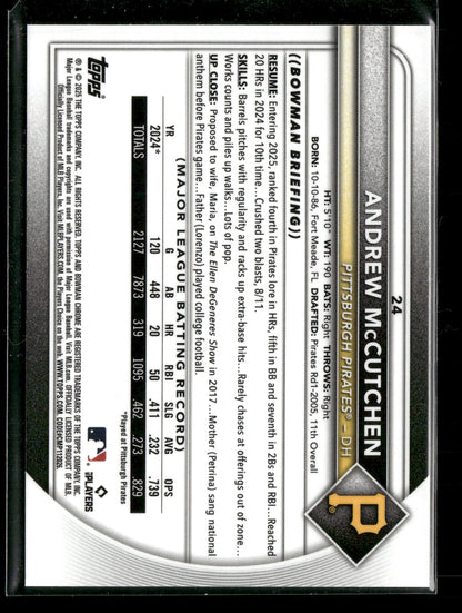 2025 Bowman Chrome Andrew McCutchen #24