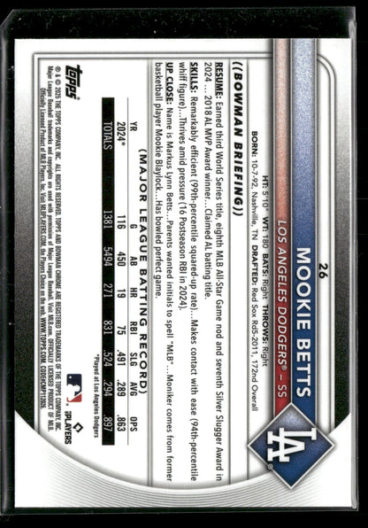 2025 Bowman Chrome Mookie Betts #26