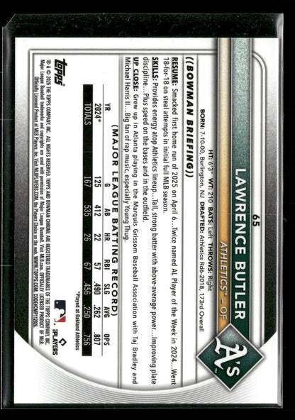 2025 Bowman Chrome Lawrence Butler #65
