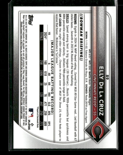 2025 Bowman Chrome Elly De La Cruz #89