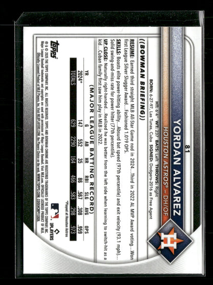 2025 Bowman Chrome Yordan Alvarez #81