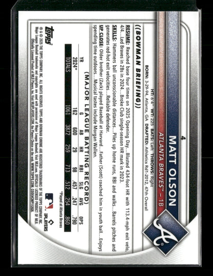 2025 Bowman Chrome Matt Olson #4