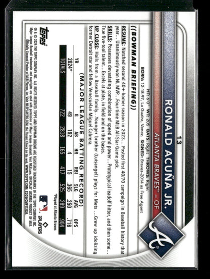 2025 Bowman Chrome Ronald Acuña Jr. #13