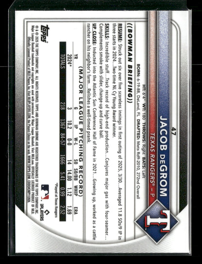 2025 Bowman Chrome Jacob deGrom #47