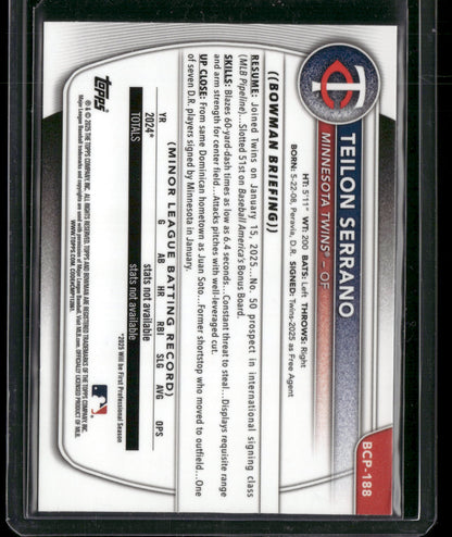 2025 Bowman Chrome Teilon Serrano #BCP-188 1st Bowman