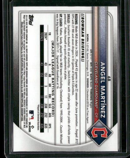 2025 Bowman Chrome Angel Martínez #68 RC