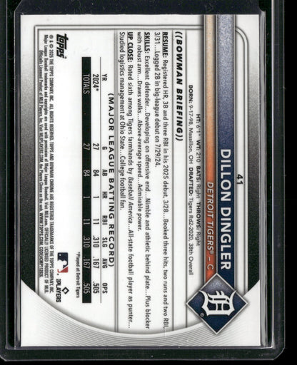 2025 Bowman Chrome Dillon Dingler #41 RC