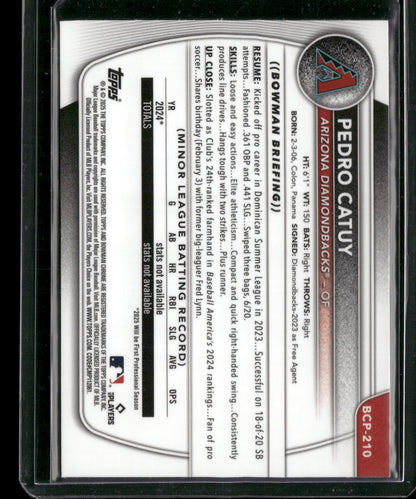 2025 Bowman Chrome Pedro Catuy #BCP-210 1st Bowman