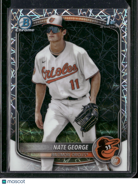 2025 Topps Bowman Chrome Nate George #BCP-184 Laser Refractor 1st Bowman