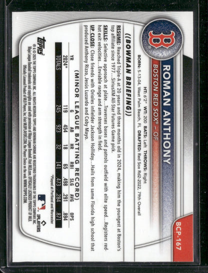 2025 Bowman Chrome Roman Anthony #BCP-167 Mega Box Mojo Refractor
