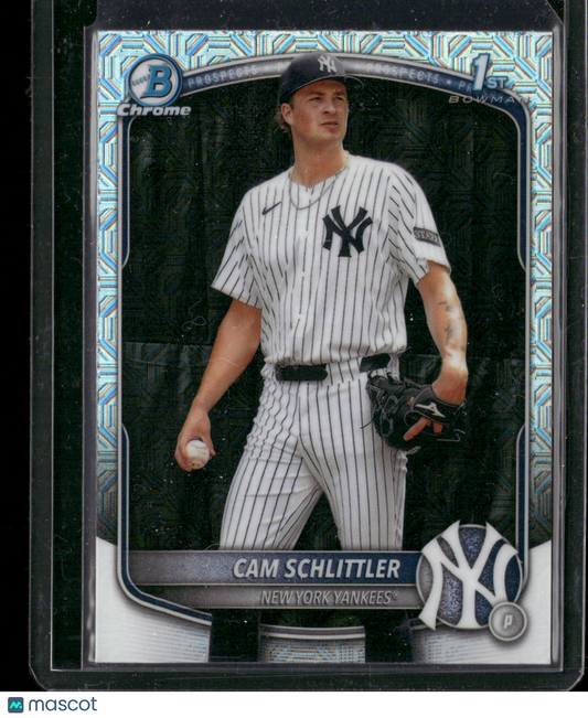 2025 Bowman Chrome Cam Schlittler #BCP-166 Mega Box Mojo Refractor 1st Bowman