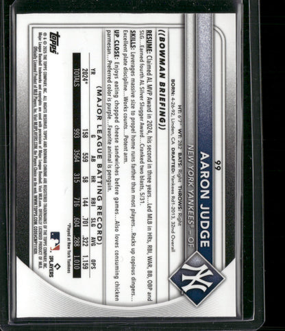 2025 Bowman Chrome Aaron Judge #99 Mega Box Mojo Refractor