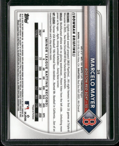 2025 Bowman Chrome Marcelo Mayer #39 Mega Box Mojo Refractor RC