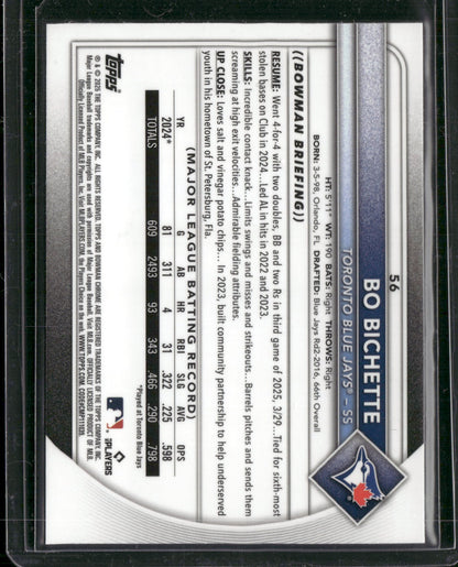 2025 Bowman Chrome Bo Bichette #56 Mega Box Mojo Refractor