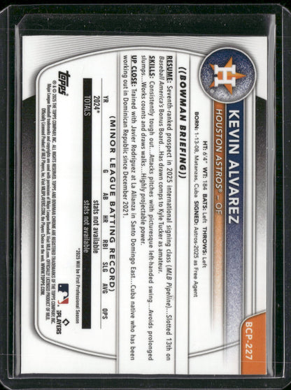 2025 Bowman Chrome Kevin Alvarez #BCP-227 Mega Box Mojo Refractor 1st Bowman