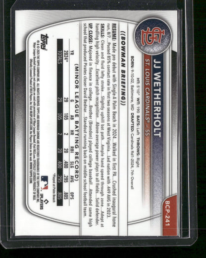 2025 Bowman Chrome JJ Wetherholt #BCP-241 Mega Box Mojo Refractor