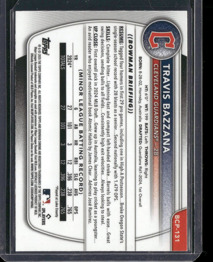 2025 Bowman Chrome Travis Bazzana #BCP-131 Mega Box Mojo Refractor