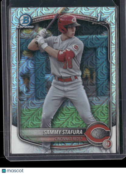 2025 Bowman Chrome Sammy Stafura #BCP-100 Mega Box Mojo Refractor 1st Bowman