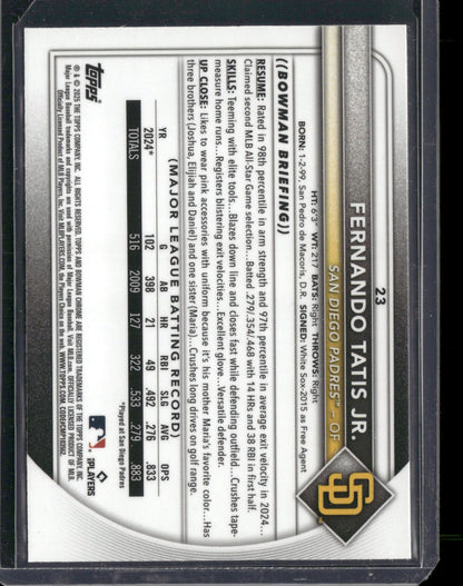 2025 Bowman Chrome Fernando Tatis Jr. #23 Mega Box Mojo Refractor