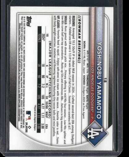 2025 Bowman Chrome Yoshinobu Yamamoto #18 Mega Box Mojo Refractor