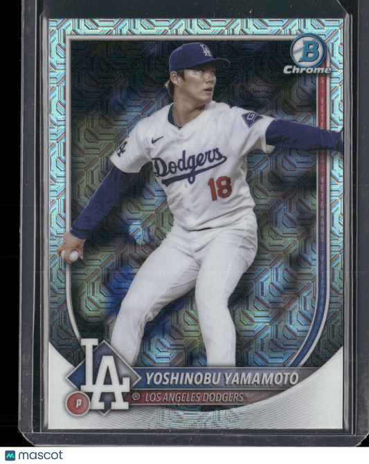 2025 Bowman Chrome Yoshinobu Yamamoto #18 Mega Box Mojo Refractor