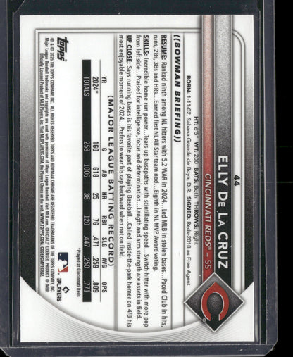 2025 Bowman Chrome Elly De La Cruz #44 Mega Box Mojo Refractor