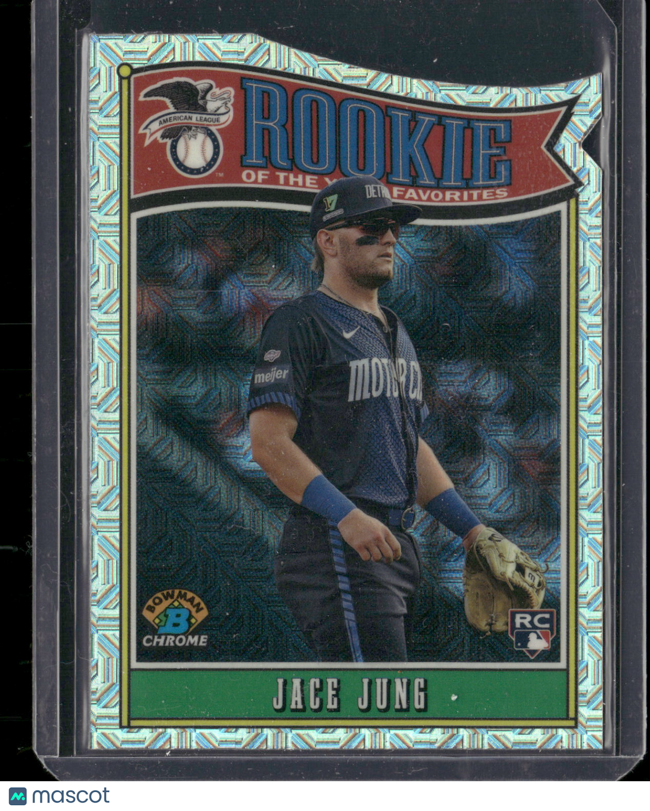 2025 Bowman Chrome Jace Jung #ROY-8 Mega Box Mojo Refractor Rookie of the Year Favorites RC