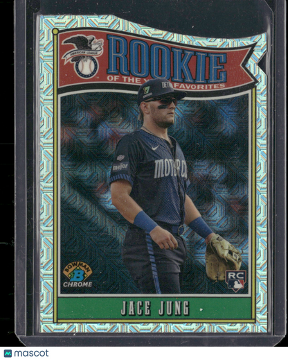 2025 Bowman Chrome Jace Jung #ROY-8 Mega Box Mojo Refractor Rookie of the Year Favorites RC