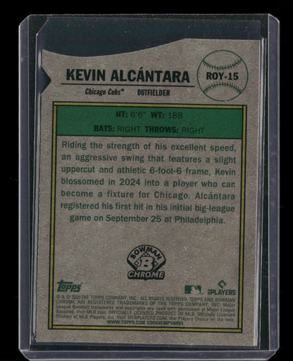 2025 Bowman Chrome Kevin Alcántara #ROY-15 Rookie of the Year Favorites RC