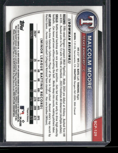 2025 Bowman Chrome Malcolm Moore #BCP-129 1st Bowman