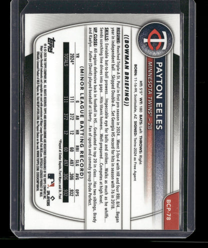 2025 Bowman Chrome Payton Eeles #BCP-78 1st Bowman