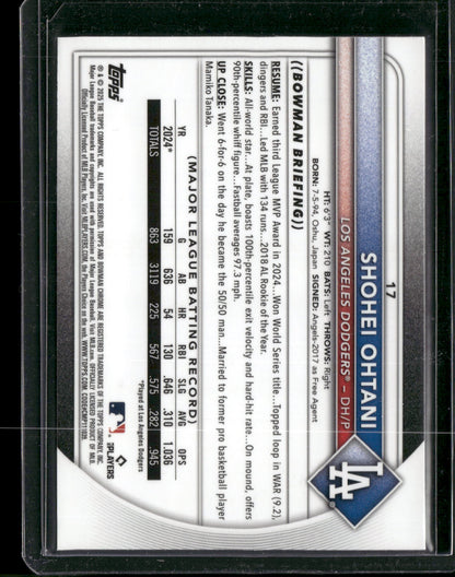2025 Bowman Chrome Shohei Ohtani #17 Mega Box Mojo Refractor