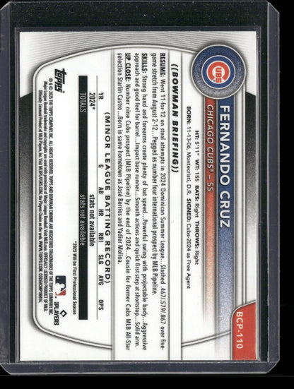 2025 Bowman Chrome Fernando Cruz #BCP-110