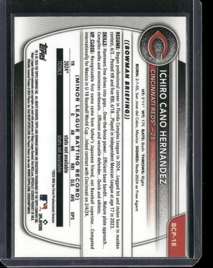 2025 Bowman Chrome Ichiro Cano Hernandez #BCP-18 1st Bowman