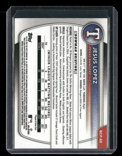 2025 Bowman Chrome Jesus Lopez #BCP-88 1st Bowman